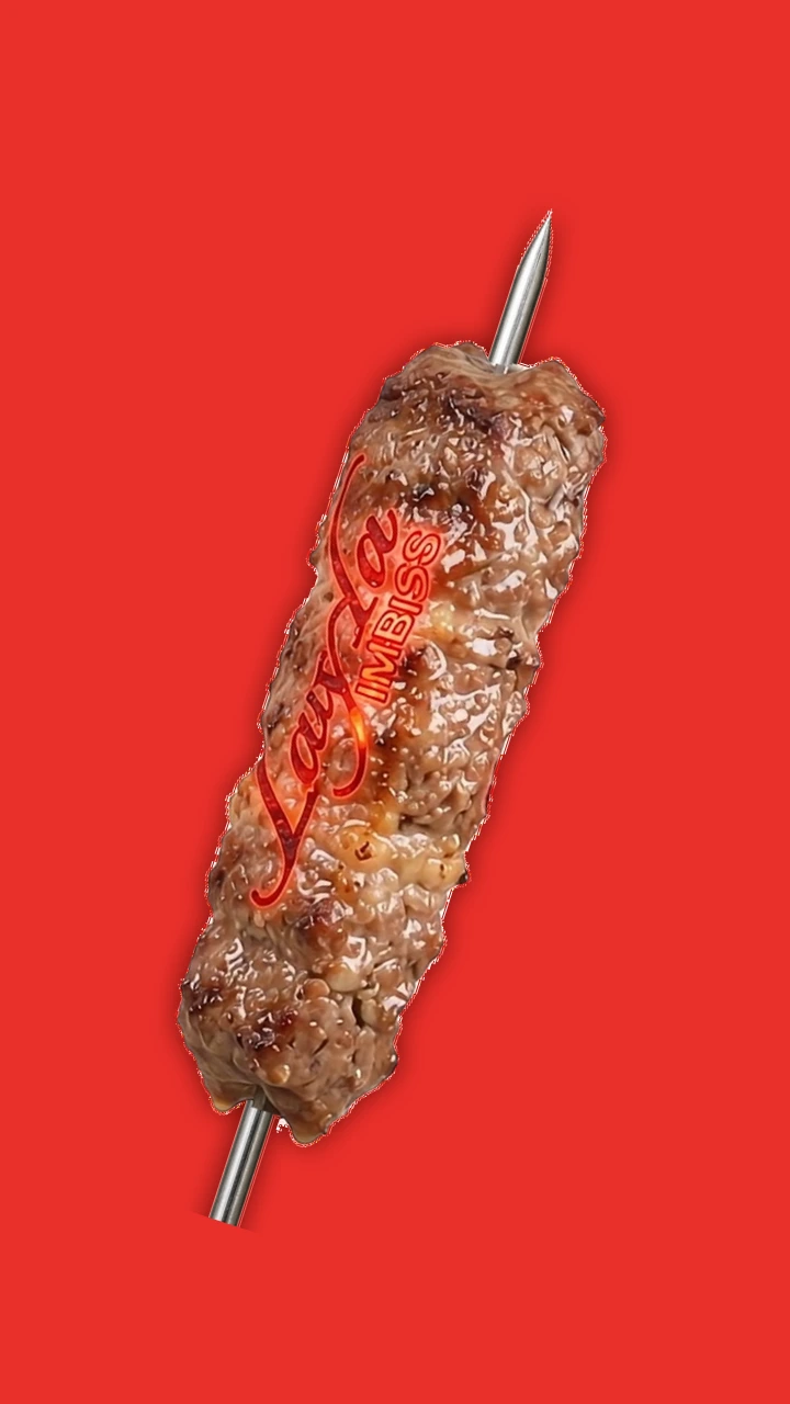Kebabspiess mit Layla-Logo